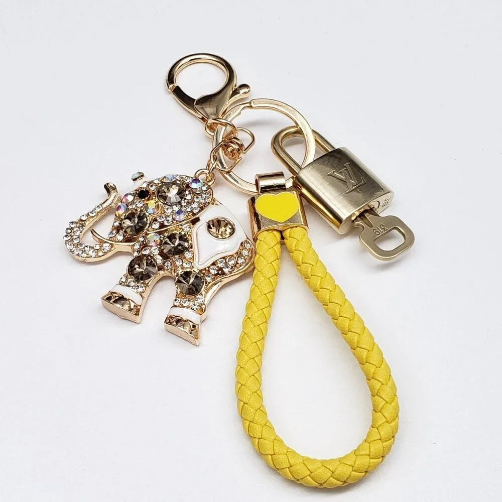 Authentic LV Gold Padlock & Key Set ✨ Luxury Bag Charm w/ Unbranded Keychain